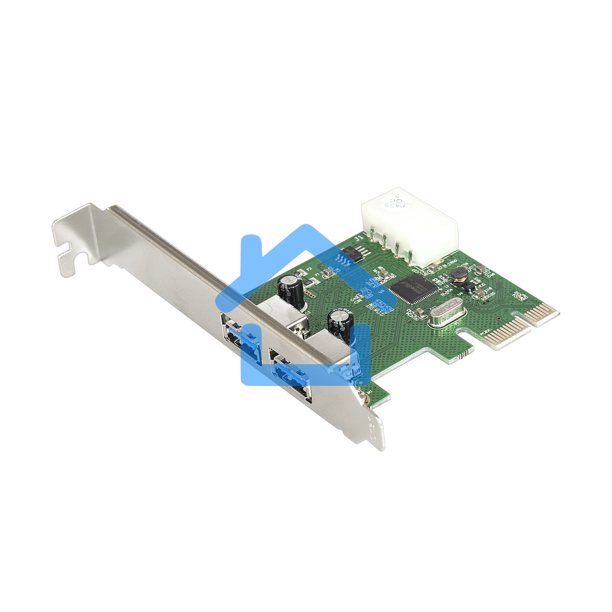 Контроллер ExeGate EXE-319 PCI-E 2.0, 2*USB 3.0 ext, разъем доп.питания (OEM)