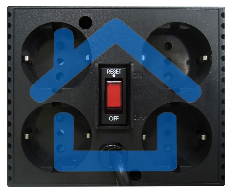 Стабилизатор напряжения Powercom TCA-1200 600Вт 1200ВА черный