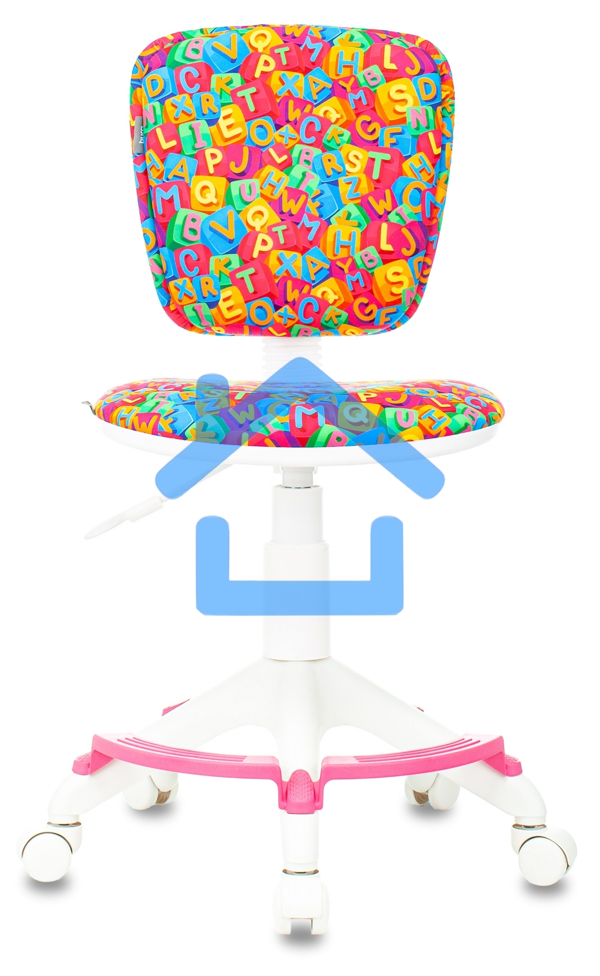 Кресло детское Бюрократ CH-W204/F мультиколор алфавит, крестовина пластик, подст. для ног, пластик белый