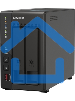 SMB QNAP TS-253E-8G NAS, 2-tray w/o HDD. 2xHDMI-port. 4-core Celeron J6412 2-2.6 GHz, 8Gb DDR, 2x2.5Gb LAN, 2 x M.2 2280 PCIe Gen 3 x2, 2x USB 3.2 Gen 2 (10Gbps) Port, 2x USB 2.0 port