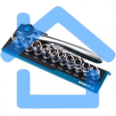 Набор торцевых головок, трещотка 120 зубьев, 12 предметов, 1/2