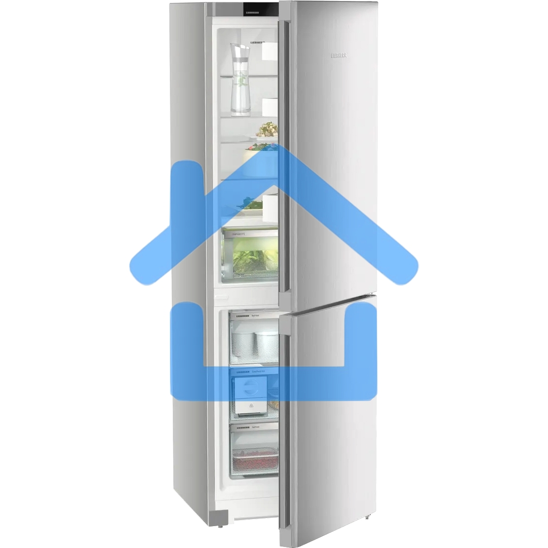 Холодильник Liebherr Plus CBNsdc 522i-22 001 серебристый SmartSteel двухкамерный 216/94л морозилка снизу, No Frost