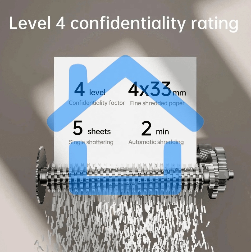 Шредер Deli ET014 черный с автоподачей (секр.P-4) фрагменты 5лист. 10лтр. пл.карты