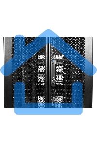 Шкаф серверный ПРОФ напольный 48U (600x1000) дверь перфор., задние двойные перфор., черный, в сборе (ШТК-СП-48.6.10-48АА-9005) (1 коробка)