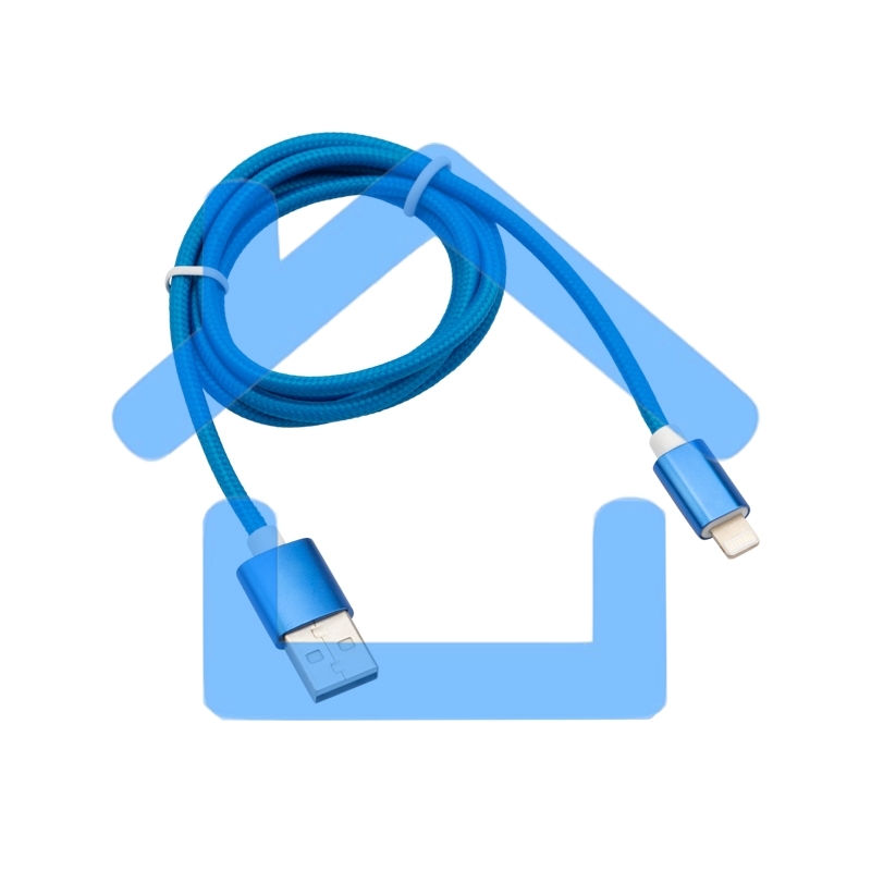 Кабель Rexant USB-Lightning 1 м, синяя нейлоновая оплетка