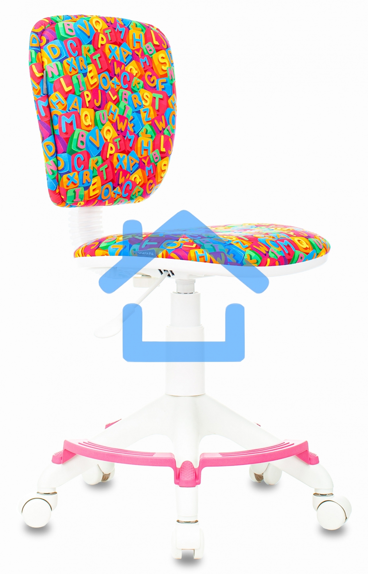 Кресло детское Бюрократ CH-W204/F мультиколор алфавит, крестовина пластик, подст. для ног, пластик белый