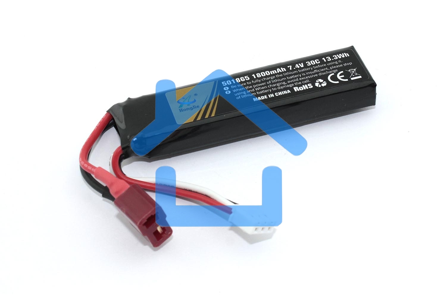 Аккумулятор Li-Pol 7.4v 451865 1800mah T-plug