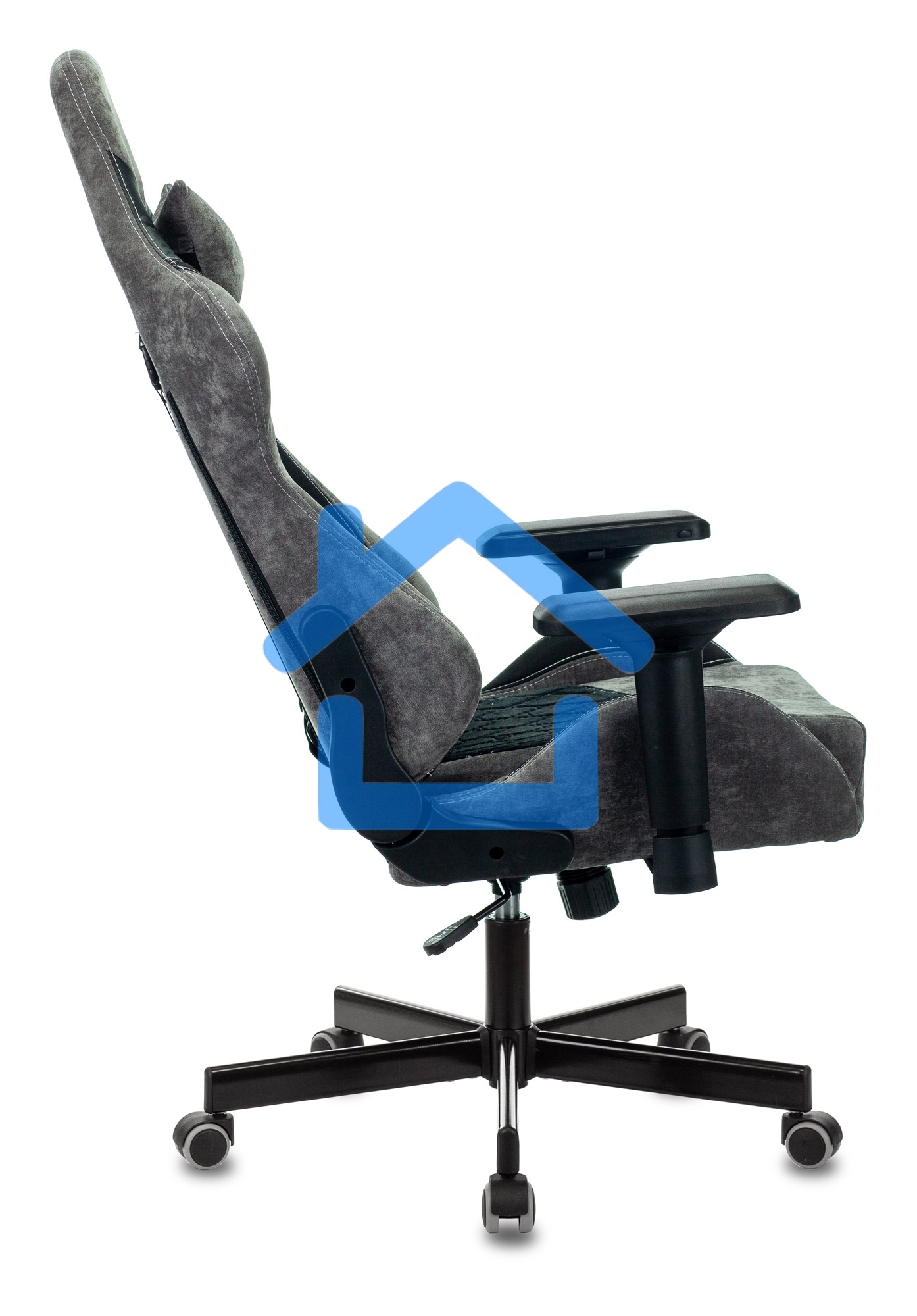 Кресло игровое Бюрократ VIKING 7 KNIGHT B FABRIC черный текстиль/эко.кожа крестовина металл/пластик