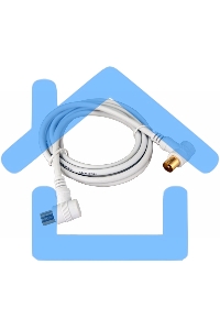 Шнур ТВ штекер - ТВ штекер, угловой, длина 1,5 м етра, белый Rexant 18-0112