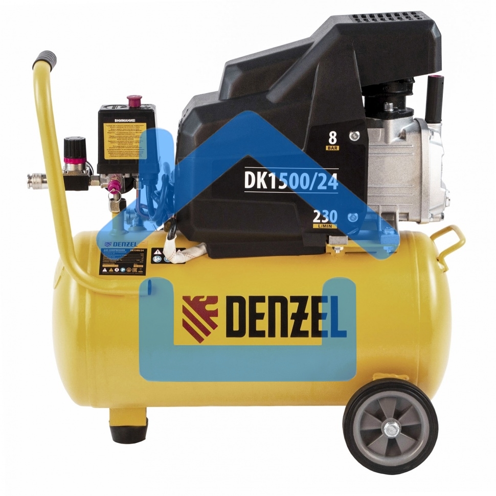 Компрессор Denzel воздушный DK1500/24,Х-PRO 1,5 кВт, 230 л/мин, 24 л 58063