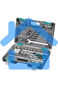 Набор инструментов STELS 141051/2'' 1/4'' CrV пластиковый кейс  82 предм.