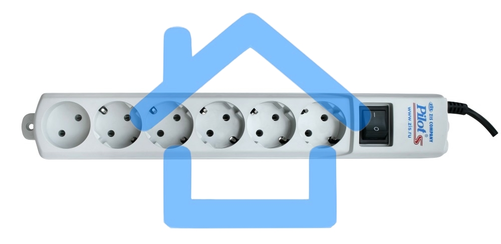 Сетевой фильтр Pilot S S7M 6 розеток 5 евро 7 метров