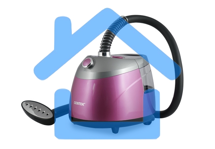 Отпариватель напольный Centek CT-2379 (розовый) 2200Вт, 2.5л БОЛЬШОЙ БАК, 40г/мин,10 режимов, алюм.ш