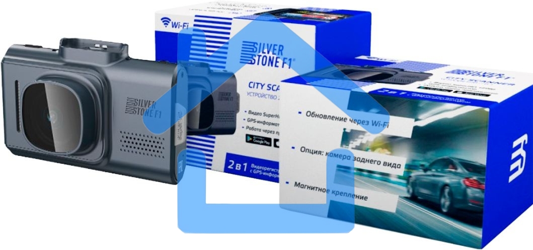 Видеорегистратор Silverstone F1 CityScanner черный 2Mpix 1296x2304 1296p 140гр. GPS MSTAR AIT8339