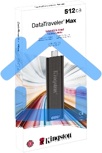 Флешка USB Kingston 512 Gb DataTraveler Max <DTMAX/512 Gb>, USB 3.2, up to 1000/900MBs черный