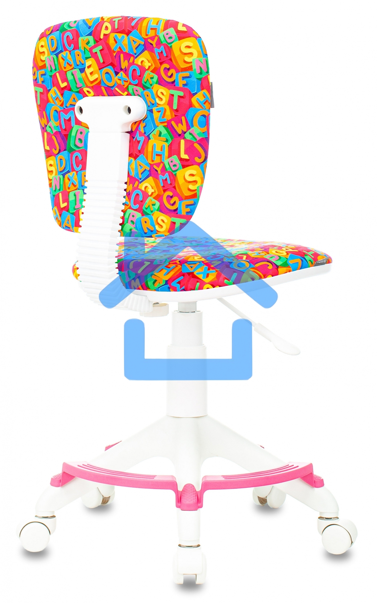 Кресло детское Бюрократ CH-W204/F мультиколор алфавит, крестовина пластик, подст. для ног, пластик белый