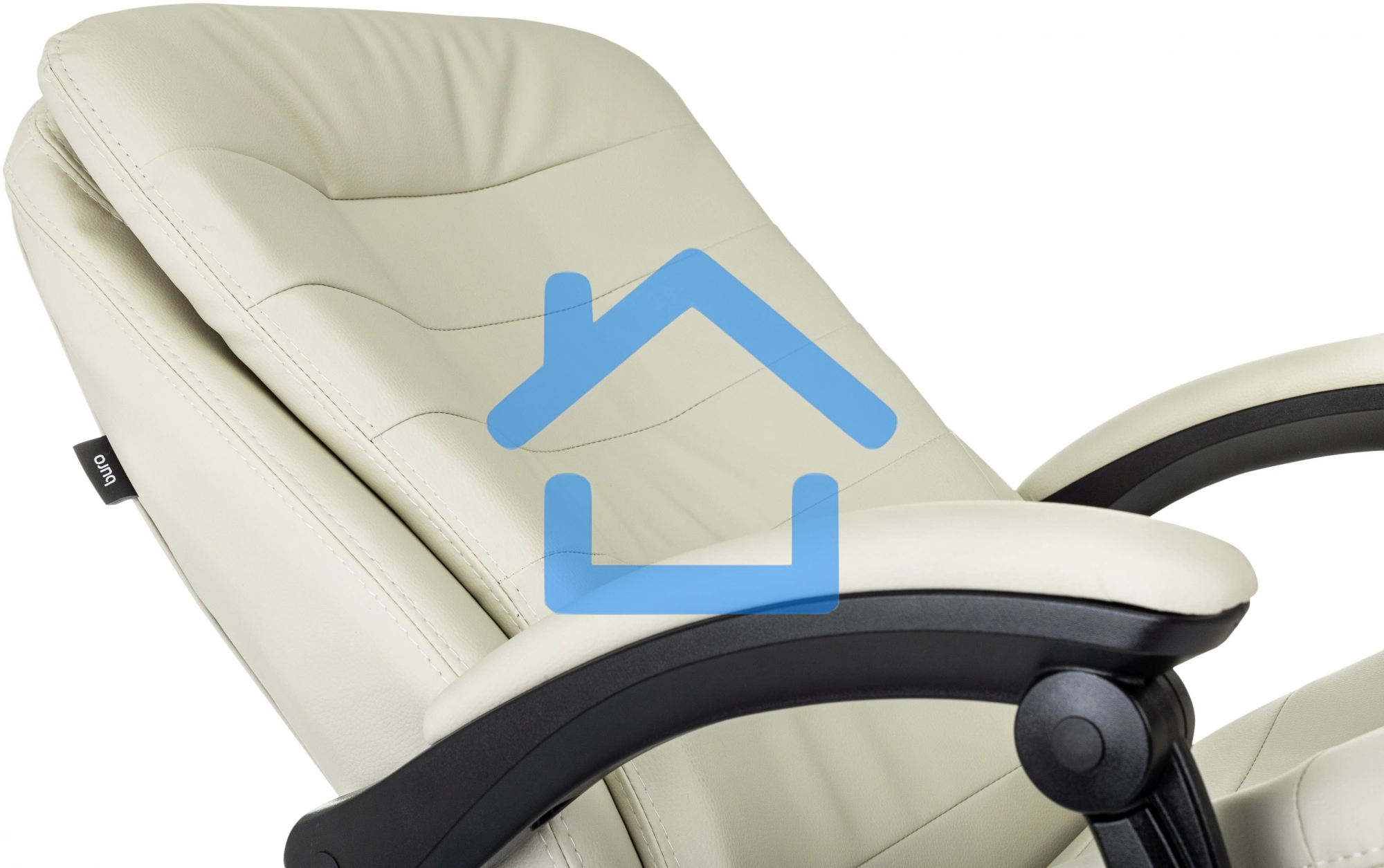 Кресло руководителя Бюрократ T-9950MSG-F слоновая кость эко.кожа, крестов. пластик подст. для ног