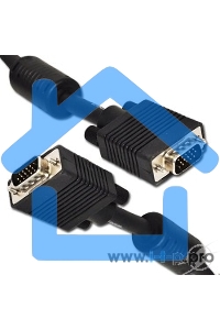 Кабель Gembird/Cablexpert CC-PPVGA-10M-B,Кабель VGA Premium, 15M/15M, 10м, черный, тройной экран, феррит.кольца