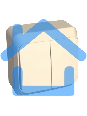 Выключатель 2-кл. ОП Этюд 10А IP20 с индик. крем. SchE BA10-006K