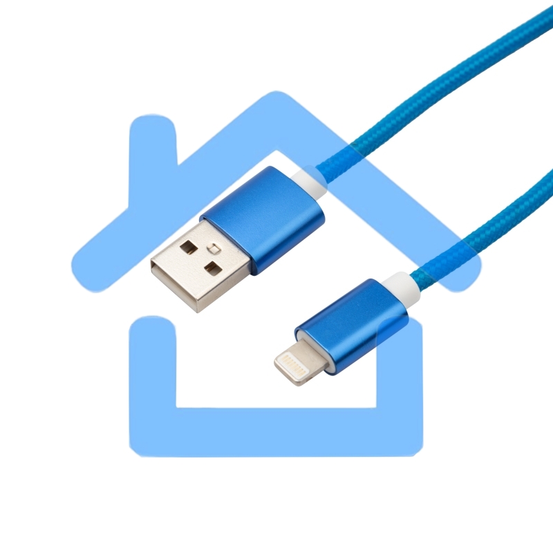 Кабель Rexant USB-Lightning 1 м, синяя нейлоновая оплетка