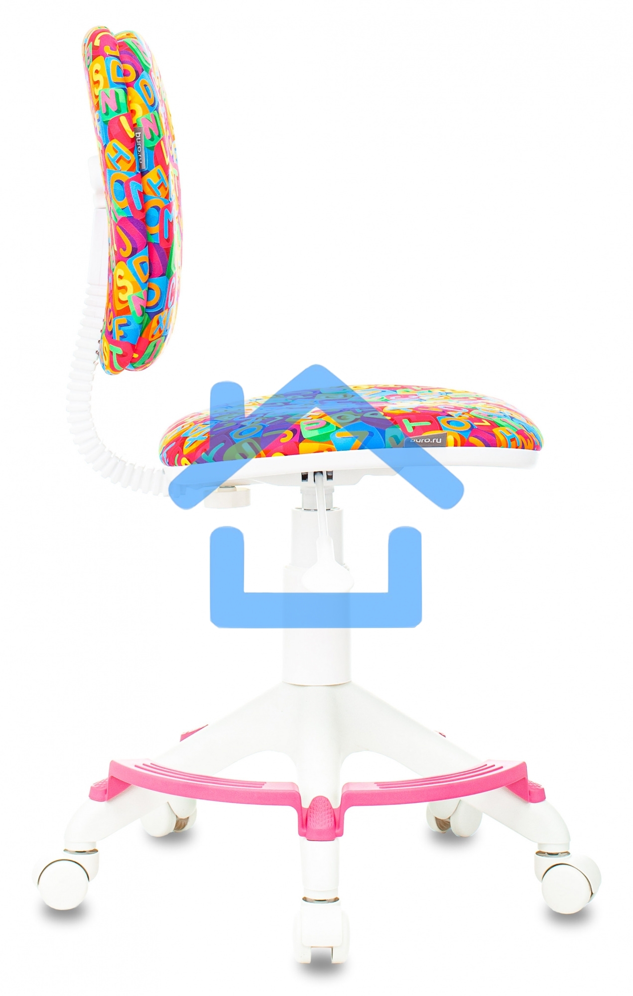 Кресло детское Бюрократ CH-W204/F мультиколор алфавит, крестовина пластик, подст. для ног, пластик белый