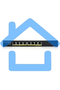 Гибридный Smart L2 коммутатор PoE+ Zyxel NebulaFlex GS1915-8EP, 8xGE PoE+, бесшумный (без вентилятора), бюджет PoE 60 Вт, автономное/облачное управление