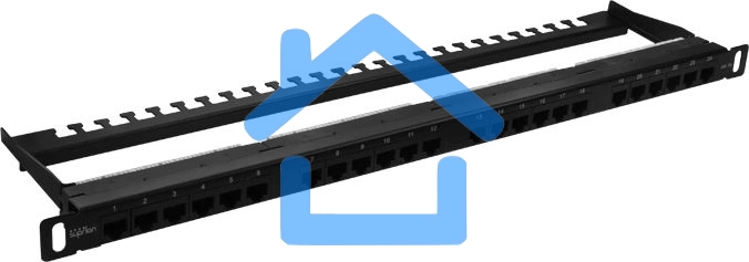 Патч-панель высокой плотности 19', 24хRJ-45, UTP, Cat.5e, 0,5U