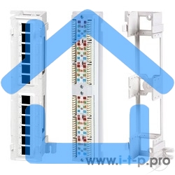 Монтажное оборудование Hyperline PPW-12-8P8C-C5e Патч-панель настенная, 12 портов RJ-45(8P8C), категория 5е, с подставкой