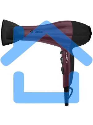 Фен Delta DL-0937 черный с бордовым