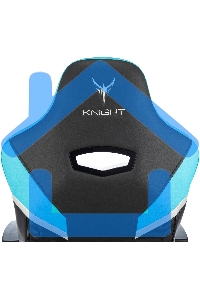 Кресло игровое Knight Thunder 5X черный/голубой эко.кожа крестов. металл