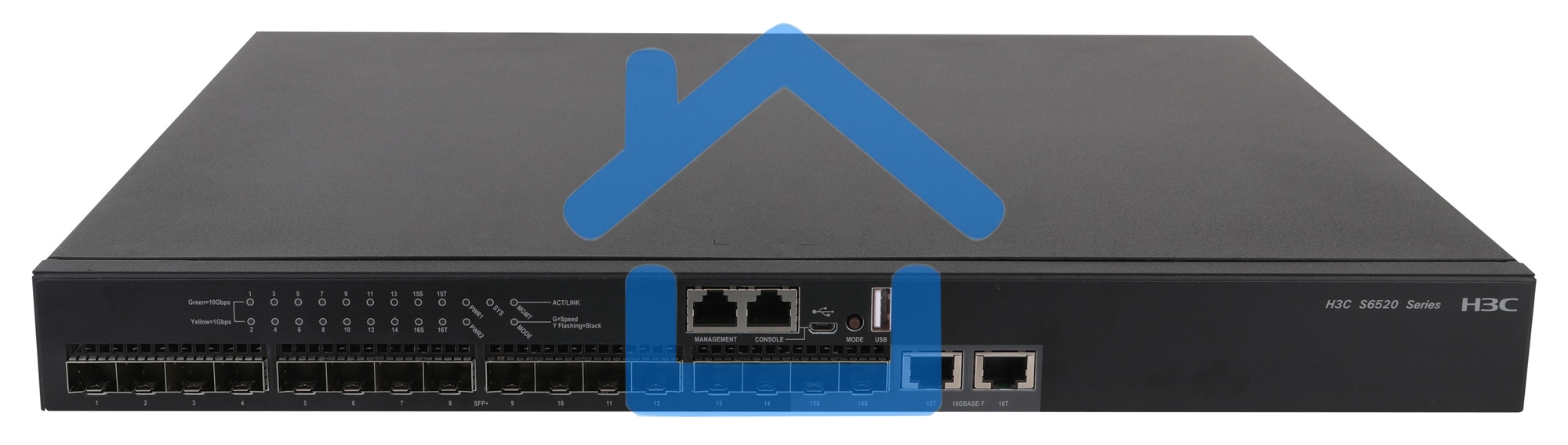 Коммутатор H3C H3C S6520X-16ST-SI L3 Ethernet Switch with 16*1G/10G BASE-X SFP Plus Ports(2XG Combo),Without Power Supplies