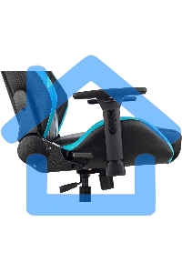 Кресло игровое Knight Thunder 5X черный/голубой эко.кожа крестов. металл