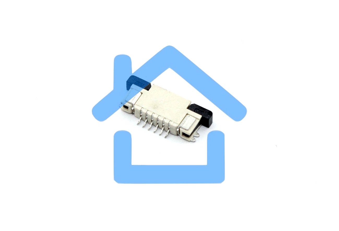 Разъем FPC Half Coverage Top Contact 0.8K-BS-6PWB 6 pin высота 2мм шаг 0,8мм