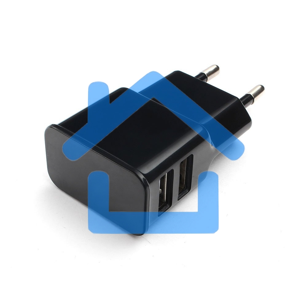 Адаптер питания Cablexpert MP3A-PC-12 100/220V - 5V USB 2 порта, 2.1A, черный