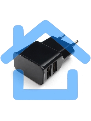 Адаптер питания Cablexpert MP3A-PC-12 100/220V - 5V USB 2 порта, 2.1A, черный
