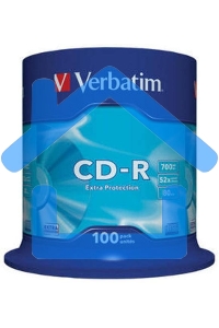 Диск CD-R Verbatim 700Mb 52x Cake Box (100шт) (43411)