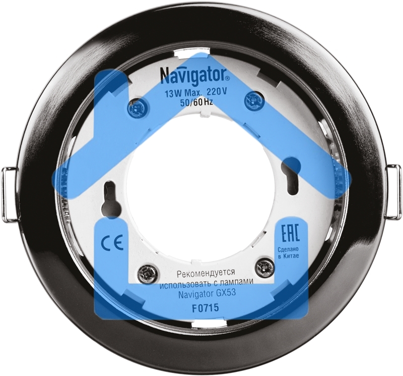Светильник Navigator NGX-R1-005-GX53 IP20 черный хром