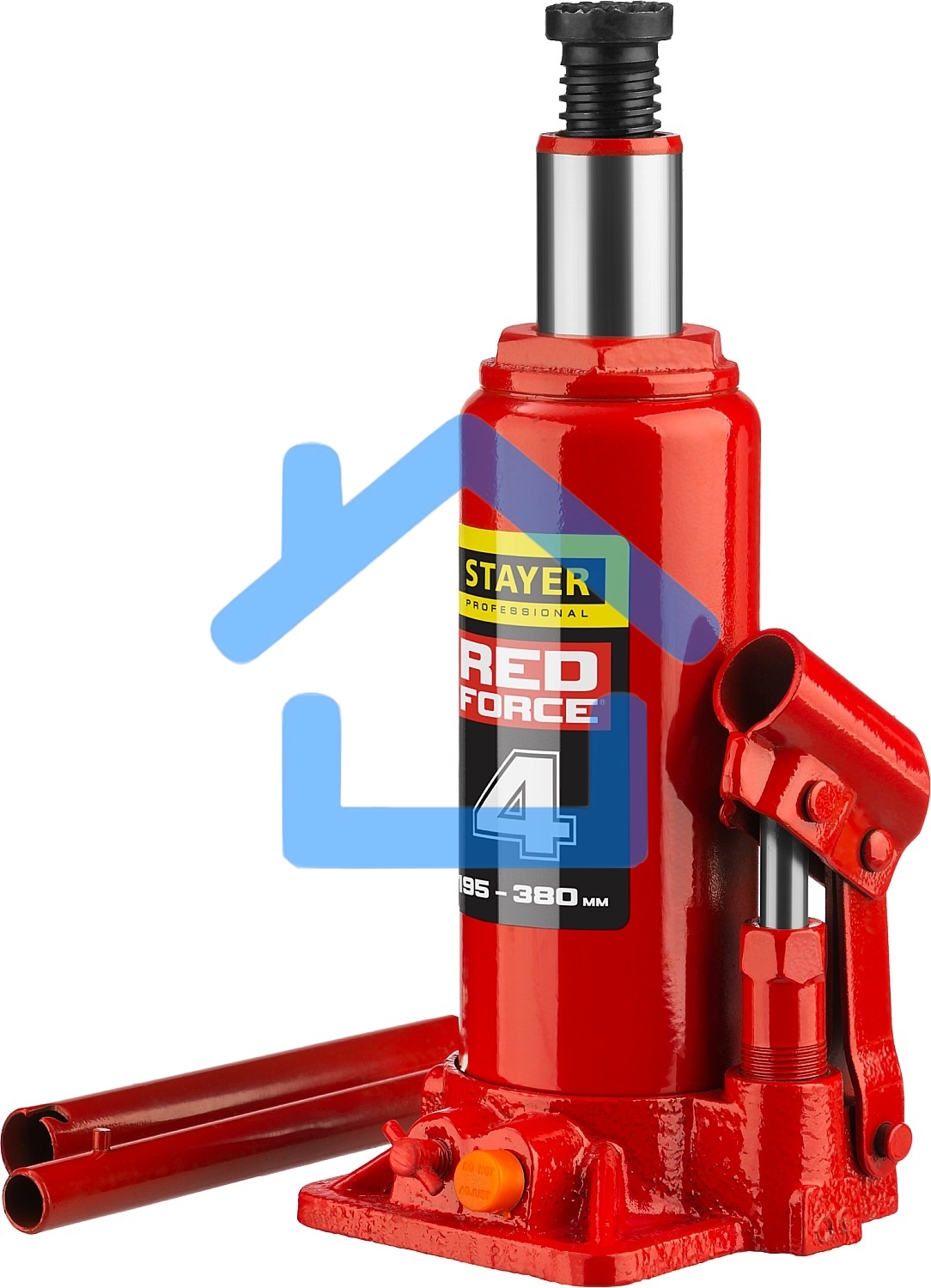 Домкрат STAYER 43160-4_z01гидравлический бутылочный red force 4т 195-380мм