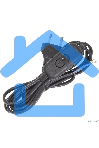 Шнур УШ-1КВ опрессованный с вилкой со встроенным выключателем 2х0,75/2метра, черный ИЭК