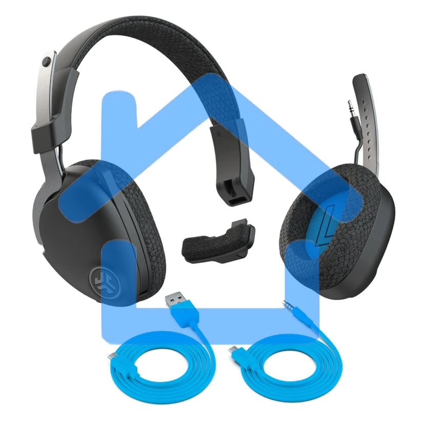 Гарнитура JLAB GO Work Wireless Headset, для компьютера/мобильных устройств, накладные, bluetooth, черный ieuhbgoworkrblk4