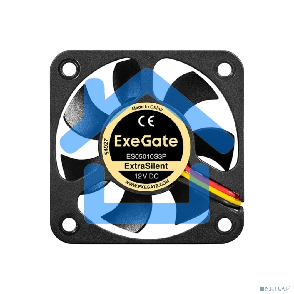 Вентилятор для корпуса ExeGate ExtraSilent ES05010S3P черный, 50 мм, 5000 об/мин, 28 дБ, 3 pin