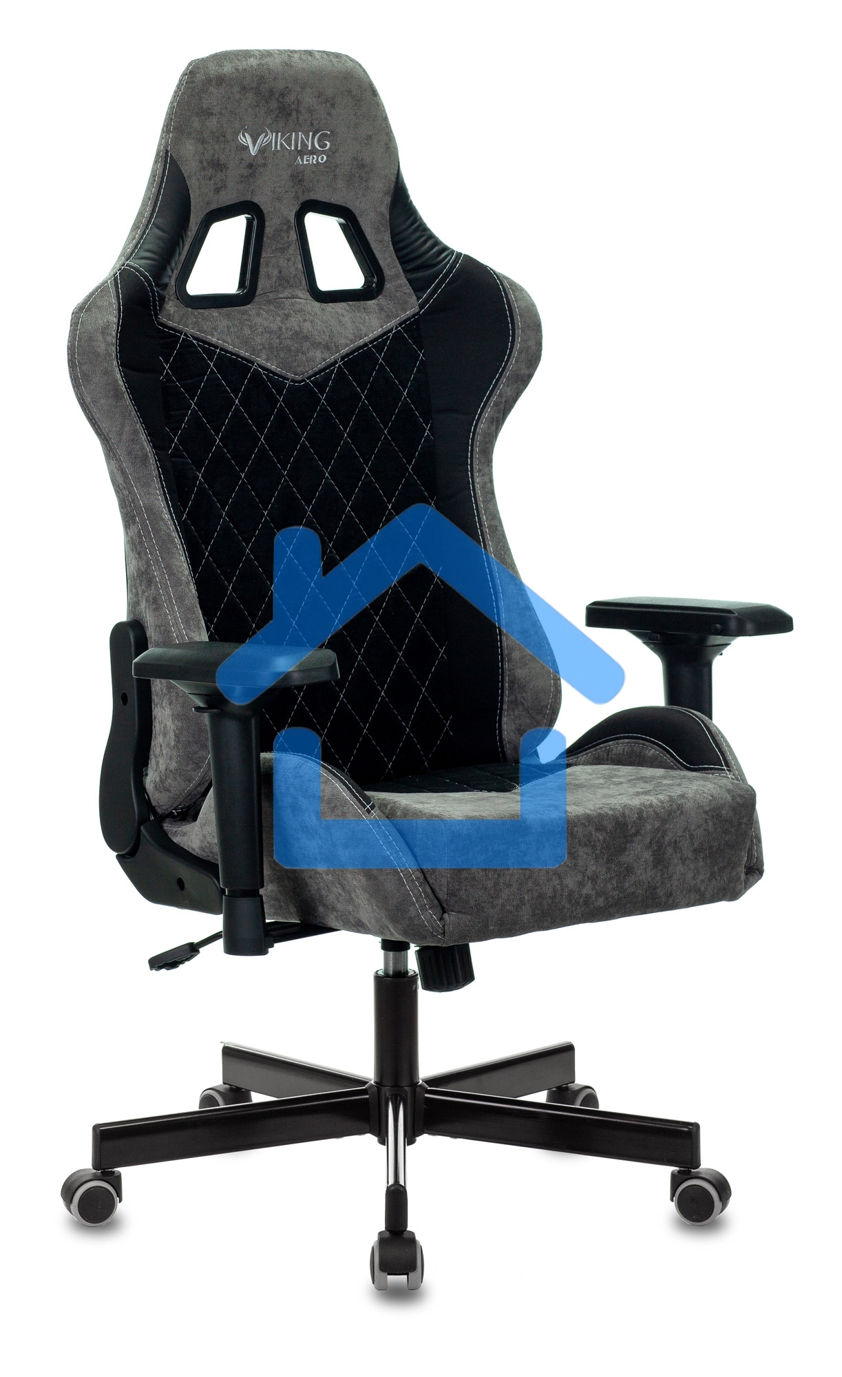 Кресло игровое Бюрократ VIKING 7 KNIGHT B FABRIC черный текстиль/эко.кожа крестовина металл/пластик