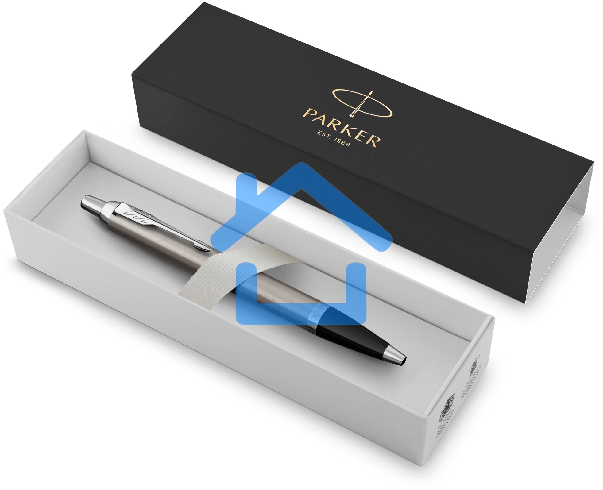 Ручка шариковая Parker IM Essential K319 (CW2143631) Brushed Metal CT M, синие чернила, подарочная коробка