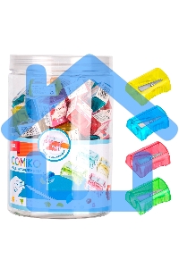 Точилка для карандашей ручная Deli EH032 Comico, 1 отверстие, пластик, ассорти, туба