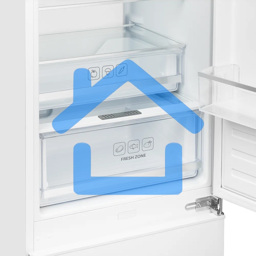 Встраиваемый холодильник Kuppersberg RBN 1760, High-Tech, объем 237 л, скользящий фасад, электронное управление, No Frost, антибактериальный пластик, звуковой сигнал при открытой дверце, перенавешиваемые двери, LED освещение, уровень шума 41 дБ, энергоэфф