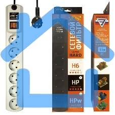 Сетевой фильтр Most HP 5м (6 розеток) белый (коробка)