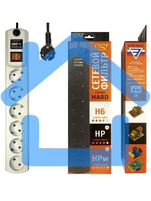 Сетевой фильтр Most HP 5м (6 розеток) белый (коробка)