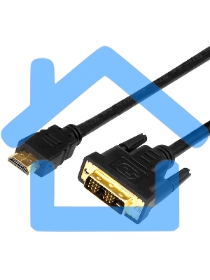 Шнур HDMI - DVI-D с фильтрами, длина 2 метра (GOLD) (PE пакет) Rexant 17-6304