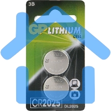 Батарея GP Lithium CR2025 (2шт) блистер