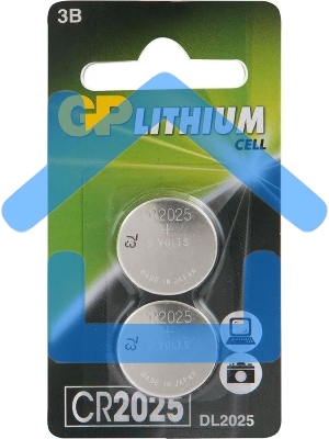 Батарея GP Lithium CR2025 (2шт) блистер